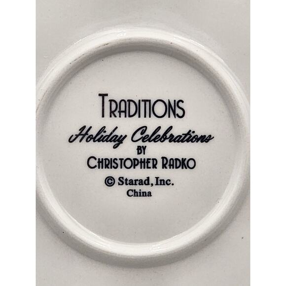 Christopher Radko Traditions Holiday Celebrations Quiche Pie Plate Dish 10" - Picture 14 of 16